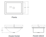 Mariana Lavabo Canoa rectangular especificaciones