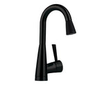 VENUTO SINGLE HANDLE PULL-DOWN BAR/PREP FAUCET WITH SOFTTOUCH BLACK