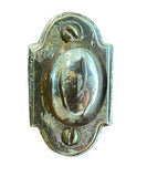 Jaladera de boton ovalado con placa con arcos dorado