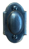 Jaladera de boton ovalado con placa con arco negro