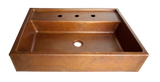 Lavabo ovaline  sobreponer de cobre martillado para baño